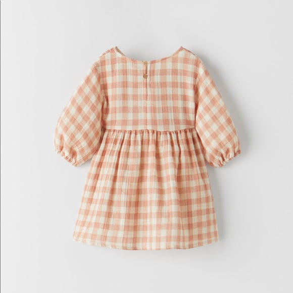 NWT Zara 18-24m textured gingham dress with smocking - Picture 2 of 4